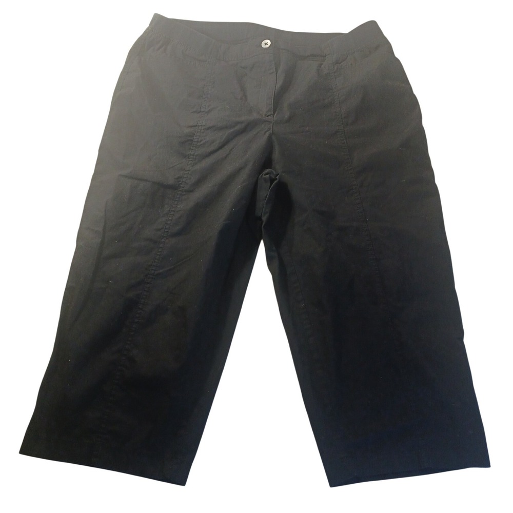 Chico's Capri Pants 3‎ 570161090 Womens XL 16 Plus Size Black Cotton Minimalist